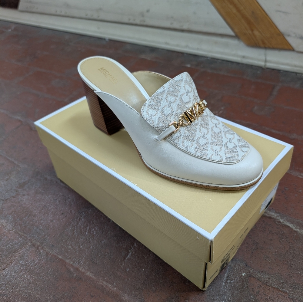 Michael Kors Cream Mules with Gold Accent S1-030